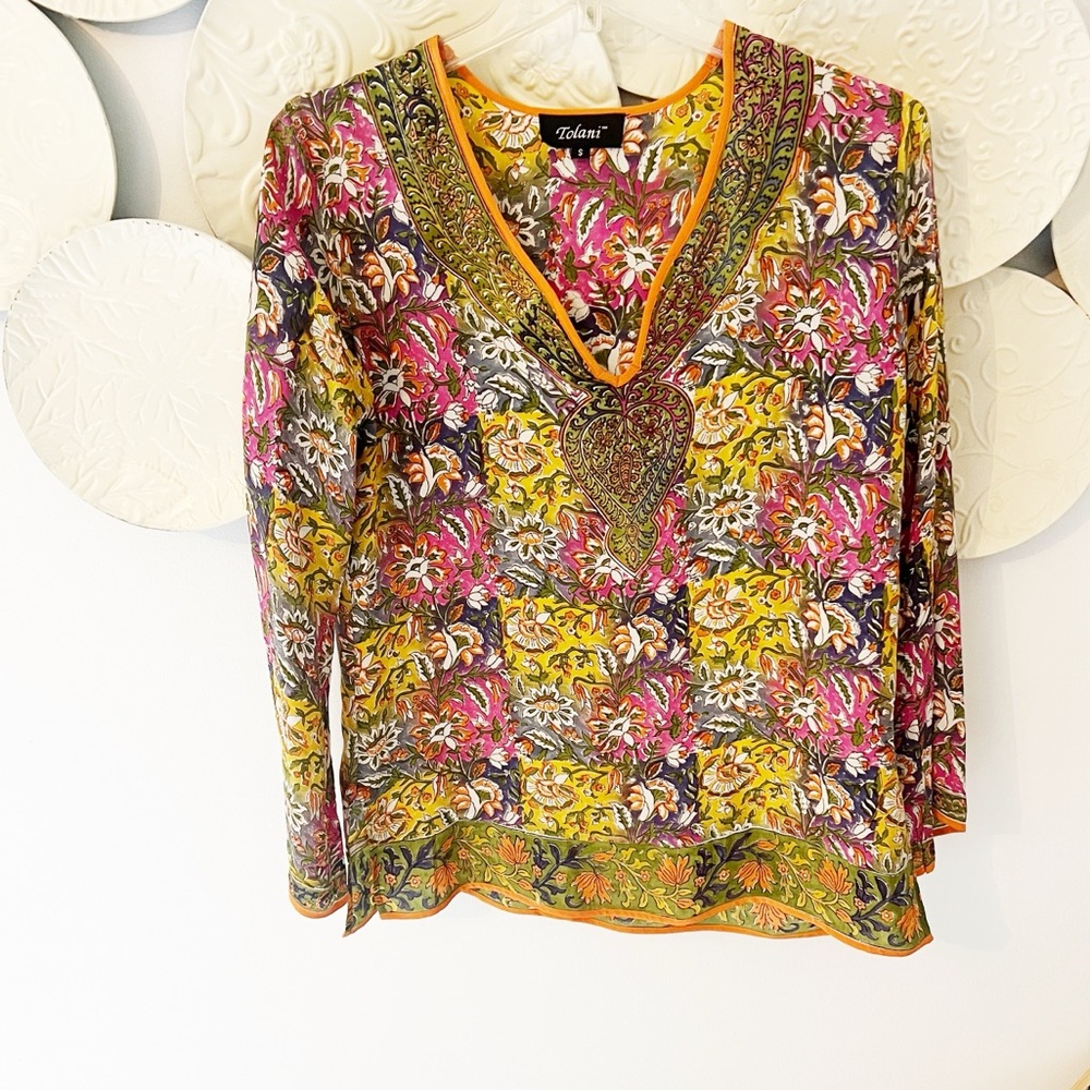 Small Tolani Silk Floral Print  Blouse